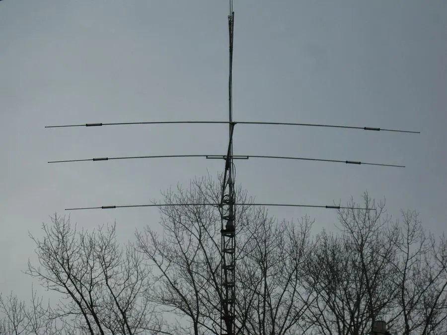 Yagi beam antennas on an amateur radio tower